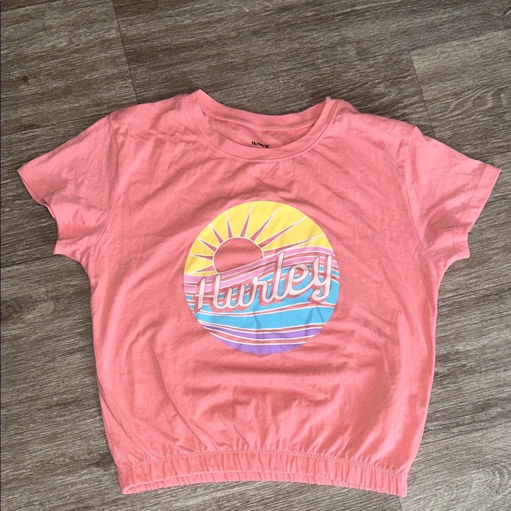 Hurley girls Sunset Pink Tee size L